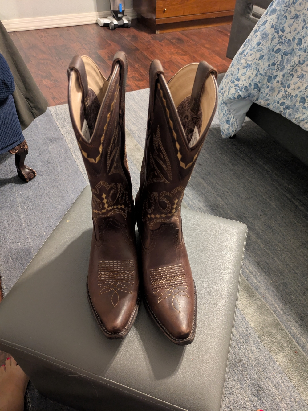 Shyanne Brown Embroidered Leather Western Boots